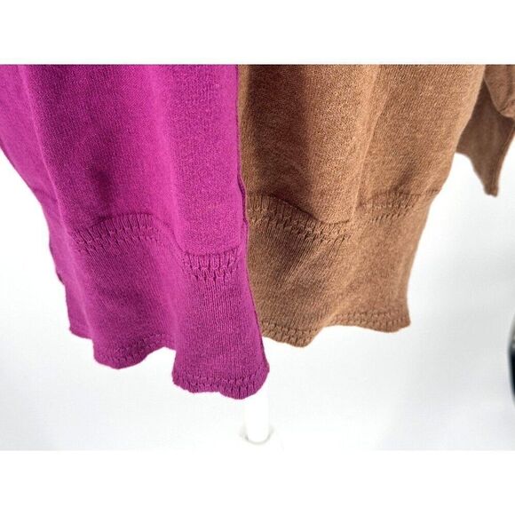 ✨ NOEN Cashmere Blend Colorblock Sweater Purple and Tan Size L  NWOT✨ - Picture 6 of 13